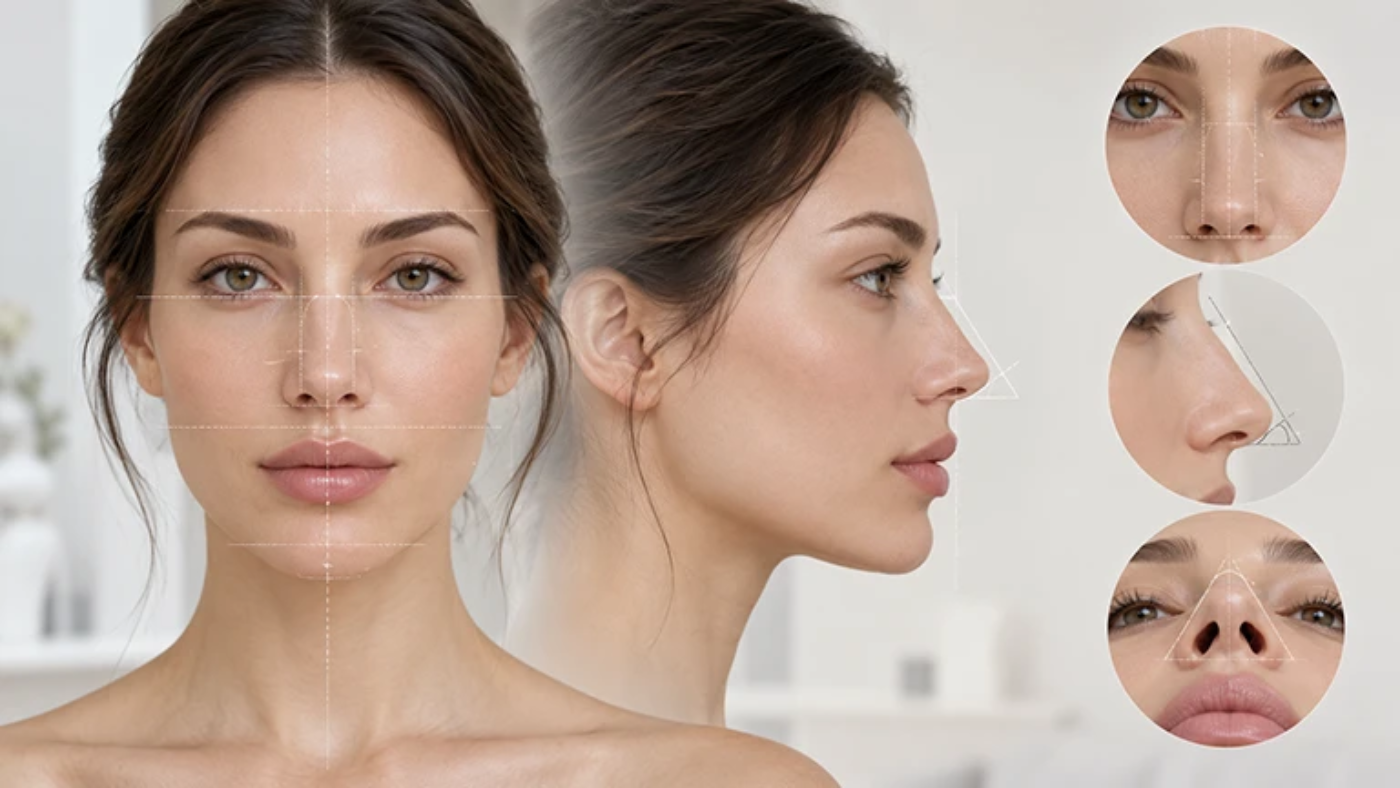 Facial analysis and nose proportion assessment before rhinoplasty