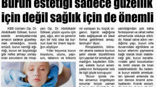 Burun estetiği sadece güzellik için değil sağlık içinde önemli